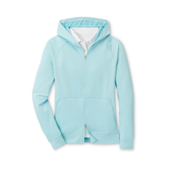 Peter Millar Jackets & Blazers - Peter Millar Beaumont Full Zip Hoodie Jacket Womens Medium Teal Golf Perfomance
